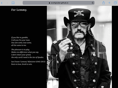 For Lemmy 100 layouts project css grid motorhead