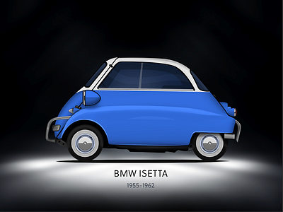 BMW ISETTA bmw bubble car car car illustrations design dribble illustration illustrator isetta micorcar micro oldschool photoshop procreate ui ux vintage