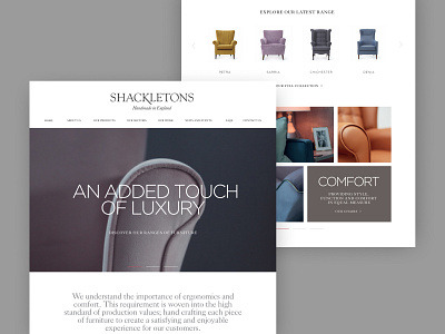 Shackletons chairs clean desktop homepage products responsive ui ux web design website