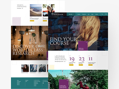 University of Winchester desktop education homepage ui university ux web web design website