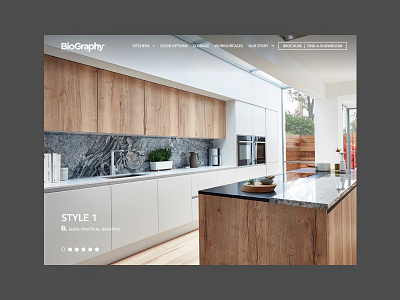 Biography Kitchens clean desktop homepage kitchens responsive ui ux web website