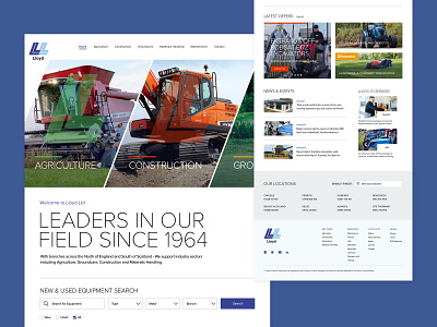 Lloyd-LTD Homepage agriculture clean desktop homepage industry machinery responsive ui ux web website white