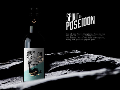 Spirit Of Poseidon branding graphic design illustration label label design logo logo design packaging wine
