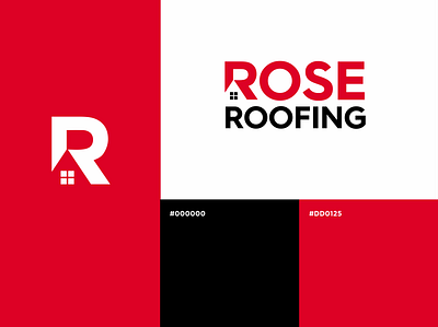 Rose Roofing Logo branding design graphic design logo