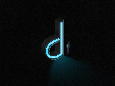 Neon Letter d