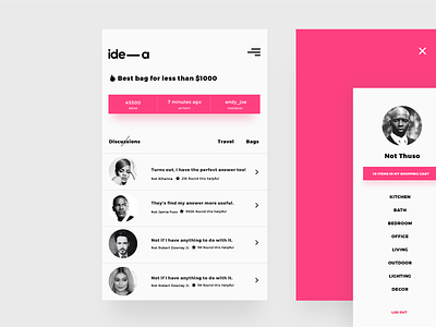 ide-a discussion + menu app creative digital graphic inspiration interface minimal ui design user interface webdesign webdesigner