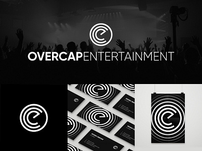 Brand and Logo Work for Over Cap Entertainment brand branding business card business card design cap design designer digital design digital designer entertainment geometic graphic design icon identity logo logo deisgn minimal oce over poster