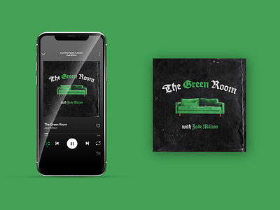 The Green Room Podcast art brand branding cover design digital design digital designer gothic graphic design green iphone jade million mockup podcast room spotify