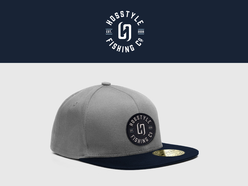 Hosstyle Fishing Co. mockup apparel design apparel vector type minimal typography illustrator icon logo deisgn logo identity graphic design fishing design brand branding badge logo badge design badge