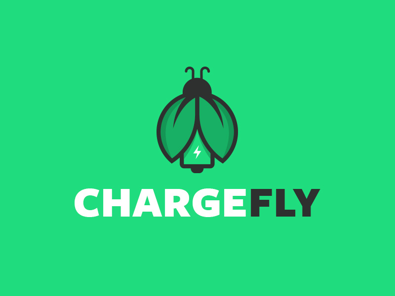 ChargeFly digital design service mobile battery visualidentity digital designer bug fly charge type vector typography logo deisgn logo icon identity branding brand graphic design design
