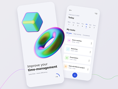 Planner App UI Concept app bright color design ios iphone management app mobile planner planning typography ui
