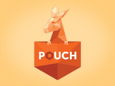 Pouch Logo geometric joey kangaroo logo poly