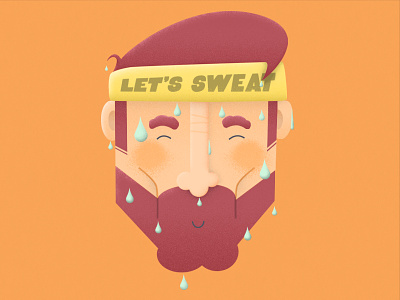 Let's Sweat character cute face grain illustration illustrator shading