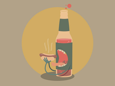 Beer n' Bratwurst beer brats bratwurst cartoon illustrator vector warm