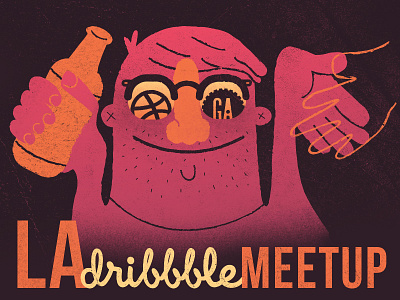 LA Dribble Meetup drinking drinks hands illustration meetup