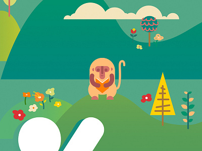 Math Chimp Illustration (sneak peek) chimp cute illustration math minimal monkey reading simple