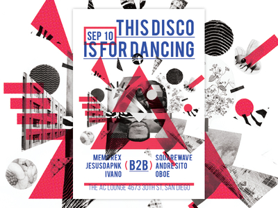 This Disco is for Dancing - Sep. 10 collage flyer halftone mixed media overlay party poster print