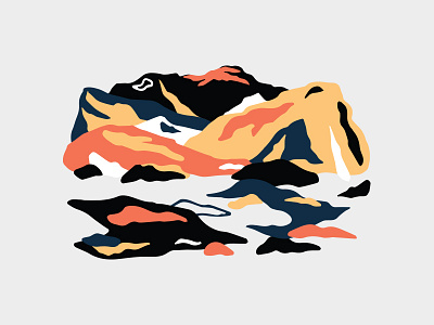 Abstract Mountains collage color minimal mountains simple vector wonderful