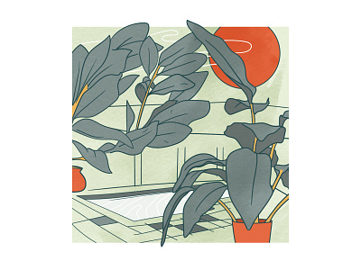 Moody Leaves 🌿 green illustration minimal plants pool vector watercolor