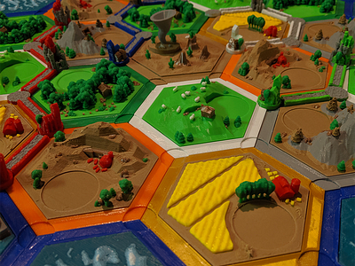 MultiColor 3D Printed Catan Set 3d printing mmu3 productdesign prusamk3 rapidprototyping