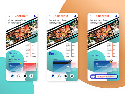 Checkout Flow for Movie Tickets checkout dailyui dailyuichallenge movie tickets ux