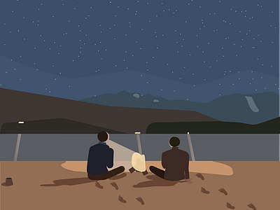 Night Beach beach friends illustration night vector