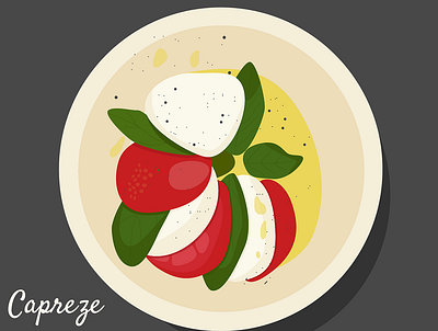 Caprese caprese cheese food illustration tomato vector