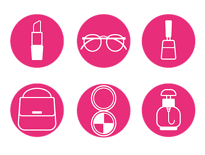 In Lady's bag bag fashion icon set icons illustration vector