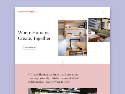 Create Human Website cowork website coworking design graphic design web design