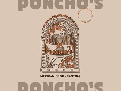 Poncho's Branding brand branding design graphic design ill illustration logo logodesign logotype typography