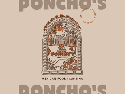 Poncho's Branding brand branding design graphic design ill illustration logo logodesign logotype typography