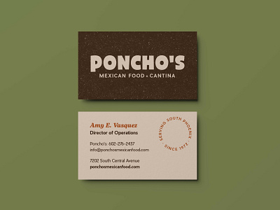 Poncho's Mexican Food Business Cards brand branding business card business card design design graphic graphic design logo logodesign logotype mexican food rebrand typography