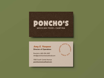 Poncho's Mexican Food Business Cards