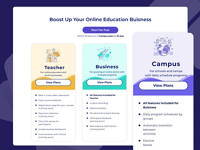 Pricing for Online school