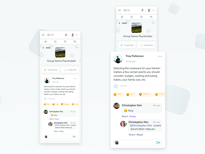 Comments and Reactions design ui ux