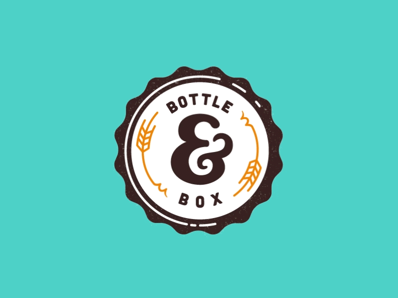 Bottle & Box animation beer branding cigars corkscrew design logo wheat wine