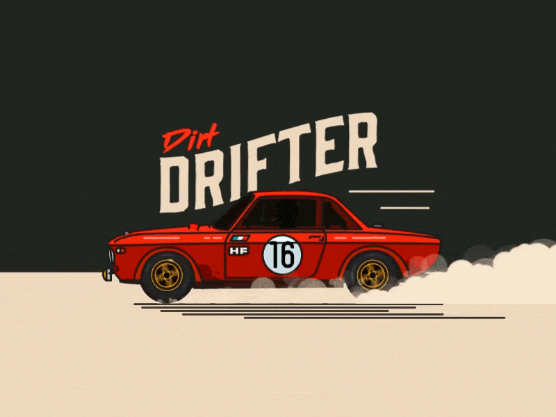 Dirt Drifter animation car dirt fx lancia rally type vintage