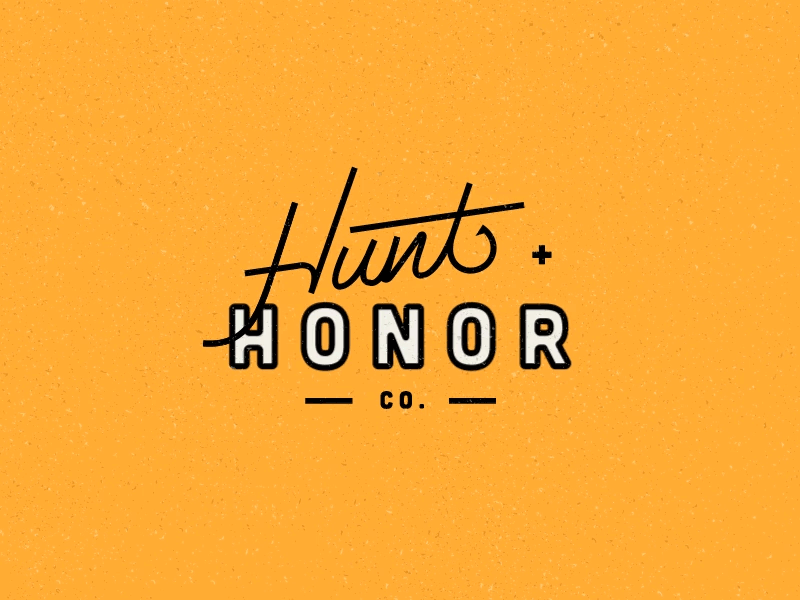 Hunt + Honor Co. branding honor hunt logo outdoors reverse script type vector