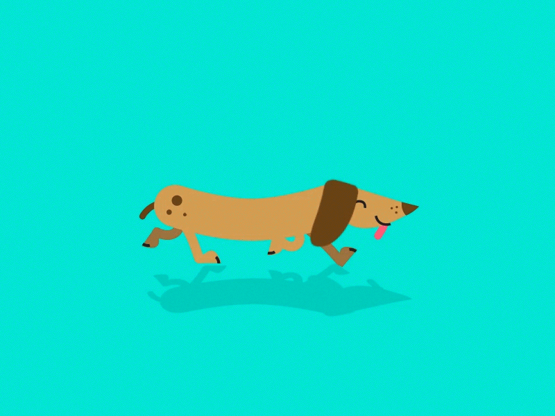 Sausage Dog Stroll dog dots happy illustration motion stretchy vector walkcycle