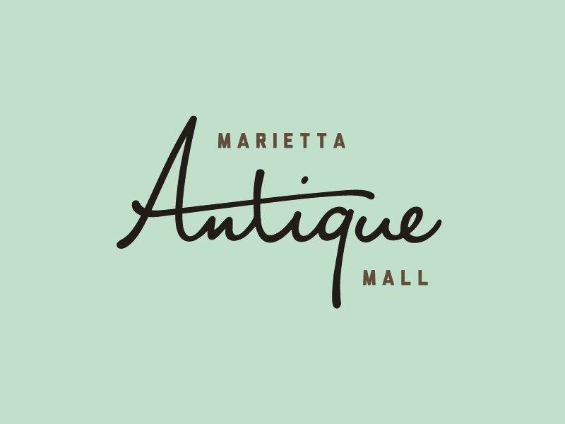 Marietta Antique Mall antique branding logo script type vintage