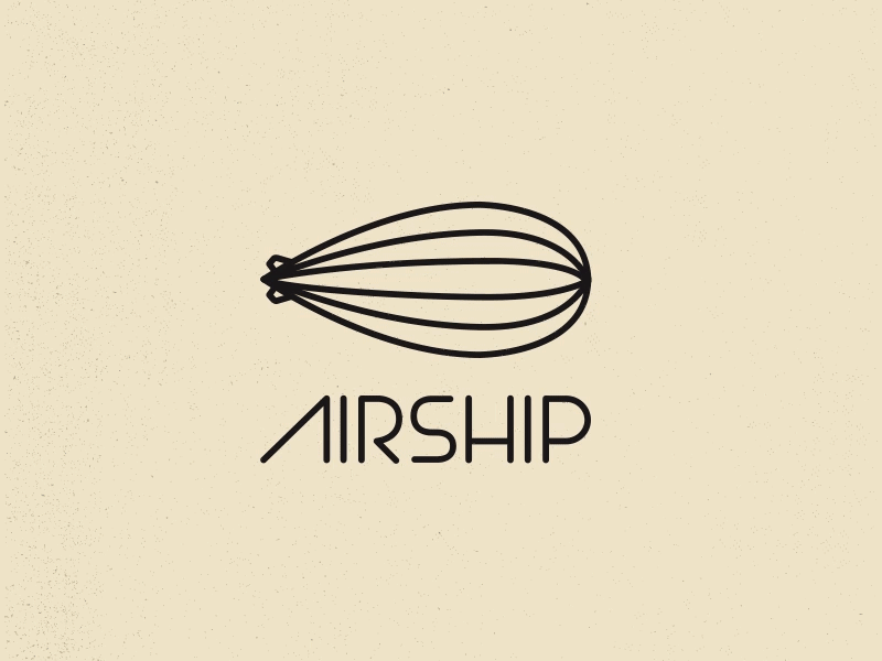 A I R S H I P airship brand float icon logo ship type