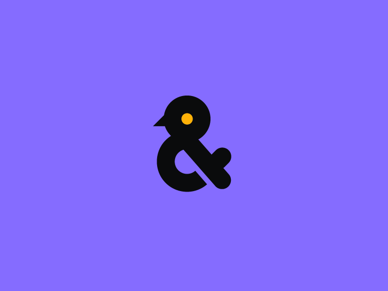 Ampersand + Bird ampersand bird duck icon mark