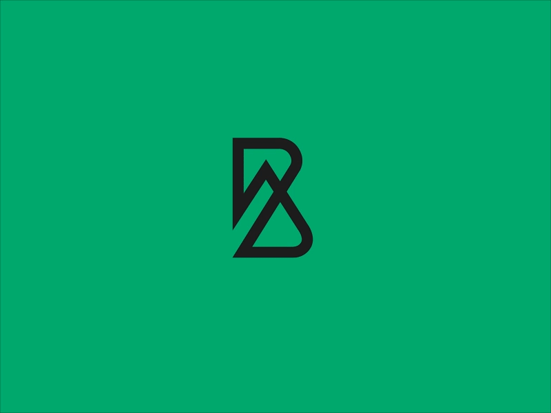 B Letter Marks animation b build geometric lines logo mountain