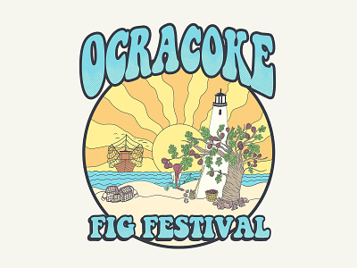 Ocracoke Fig Festival Design clasic graphic design illustration ocracoke fig festival outdoor retro tshirt design vintage