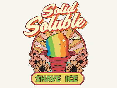 Solid Soluble Shave Ice clasic graphic design hipster illustration retro shave ice tshirt design