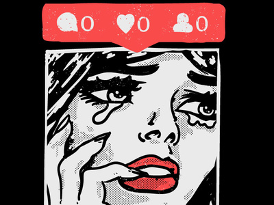 Ironical design clasic crying design funny graphic design grunge instagram satire socialmedia tshirt design vector woman
