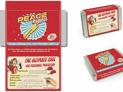 Peace keeper art classic comic keys old packaging product retro tin vintage