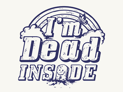 dead inside apparel art clasic clothing dead drawing hipster rainbow retro sarcastic satire tomieo tshirt design vintage