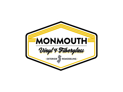 Monmouth Vinyl & Fiberglass branding craftsman graphic design house logo logo design modern remodeling roof roofing typography vintage