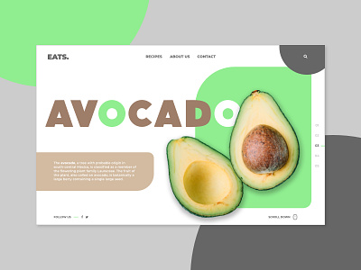 EATS. Avocado avocado clean color eats food landing modern typography ui ui design ux ux ui web design
